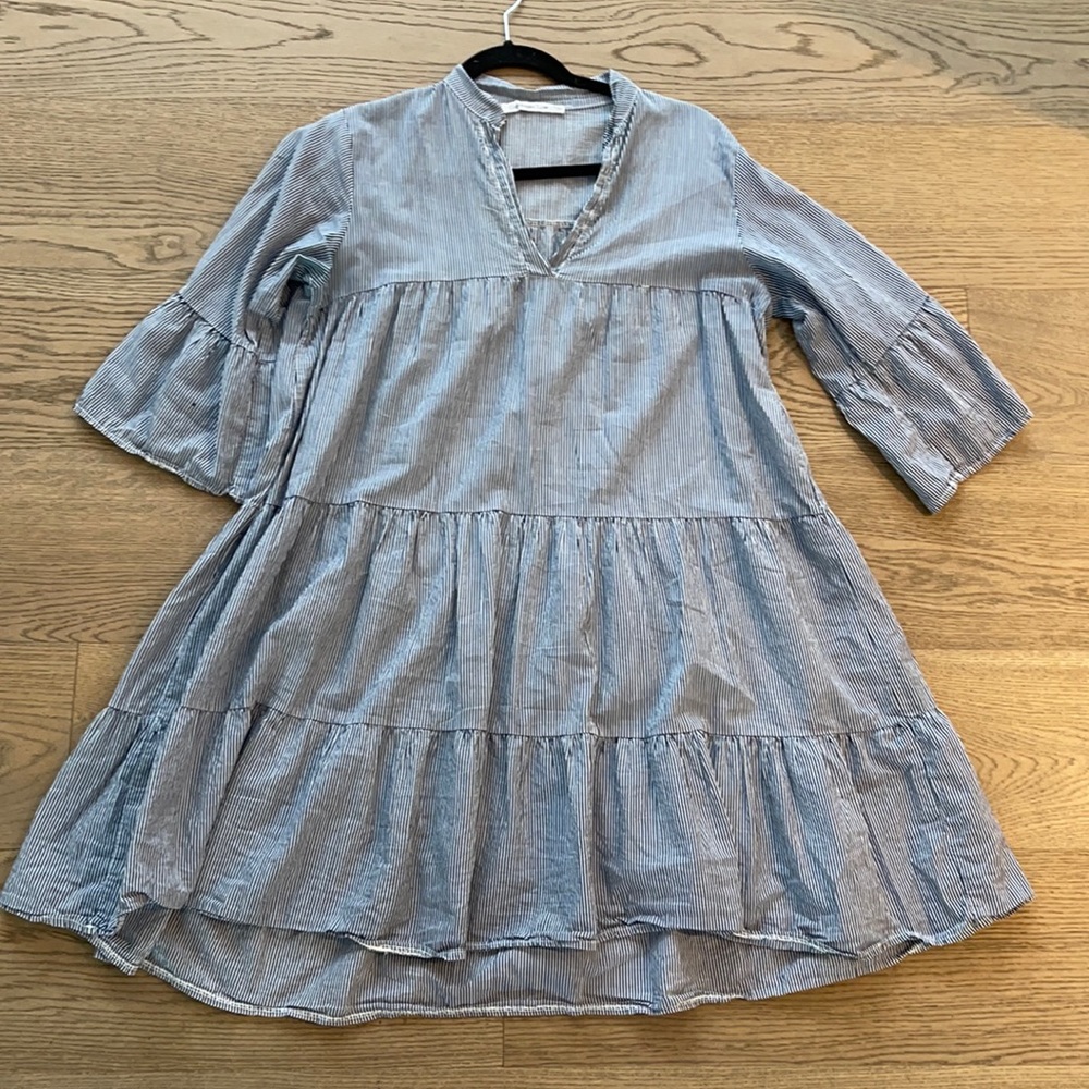 Tiered striped cotton Dress